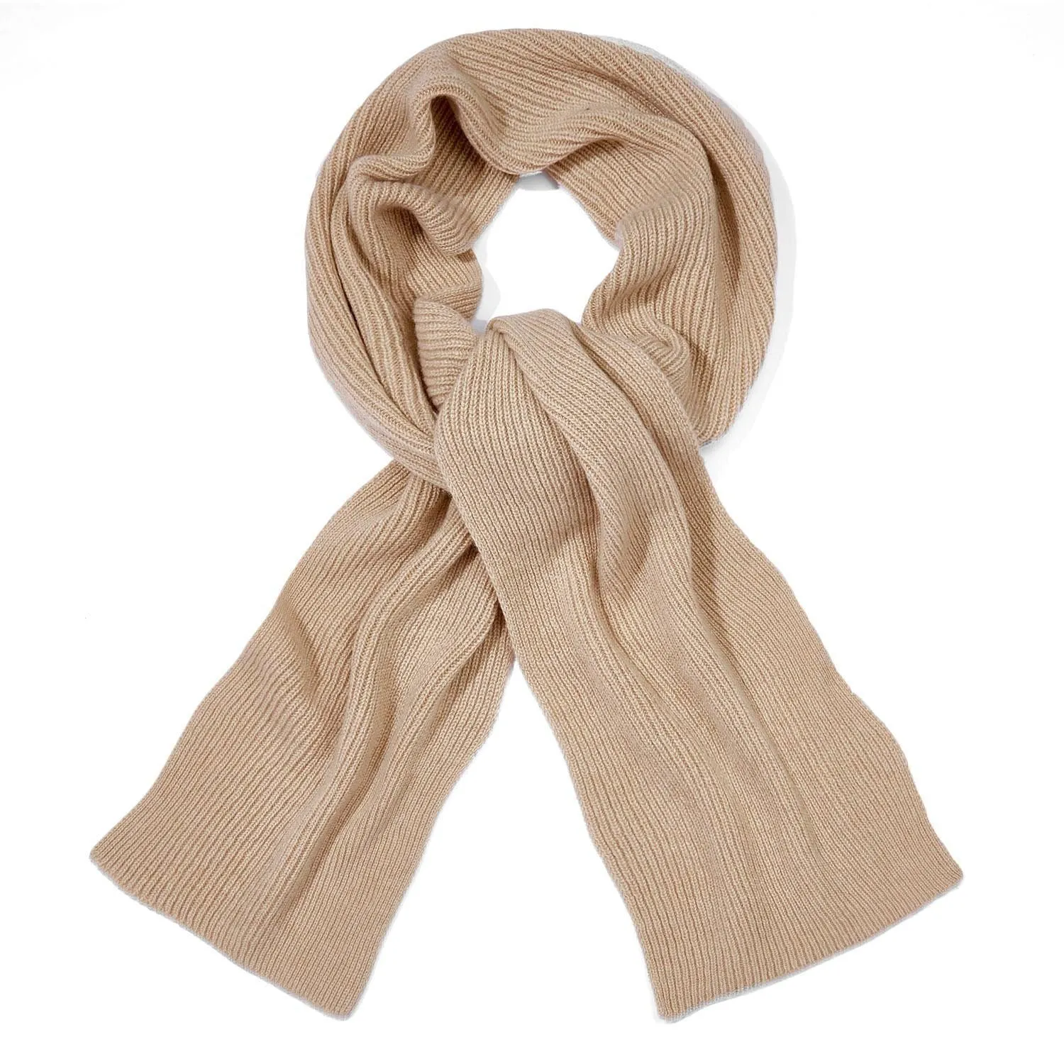 100% Cashmere Ribbed Scarf