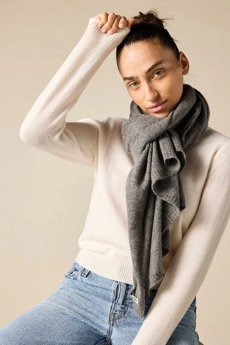 100% Cashmere Scarf in Charcoal Marle Grey (new delivery arriving soon)