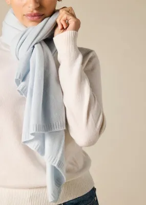 100% Cashmere Scarf in Ice Blue