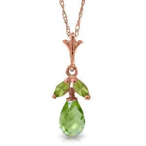 14K Solid Rose Gold Peridot Necklace Gemstone Class Limited Edition