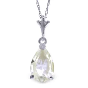 1.5 Carat 14K Solid White Gold Snow Dustings White Topaz Necklace