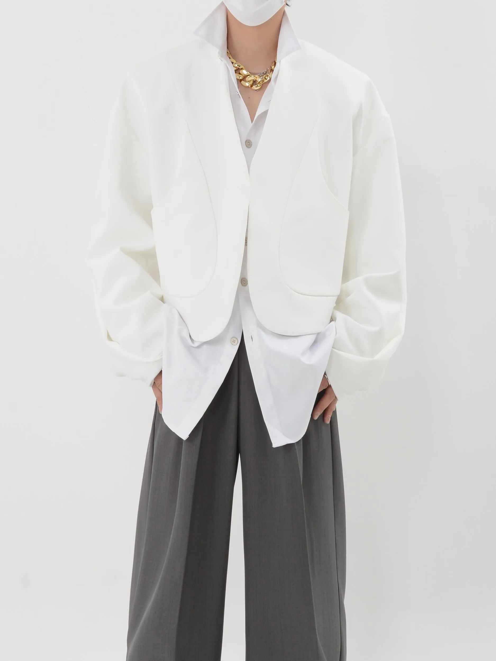 【24s Nov.】Structured Padded Short Blazer