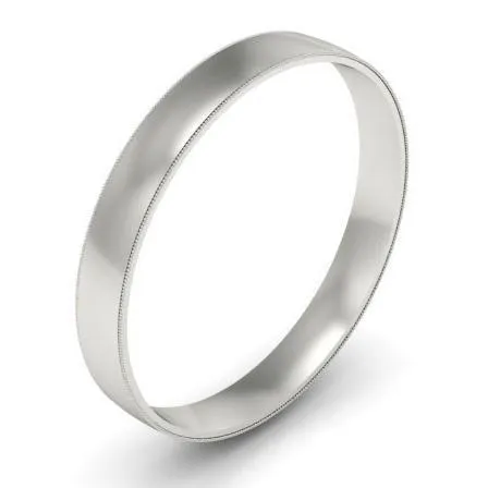 3mm Milgrain Wedding Band in 14k