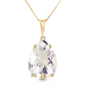 5 Carat 14K Solid Yellow Gold Necklace Natural White Topaz