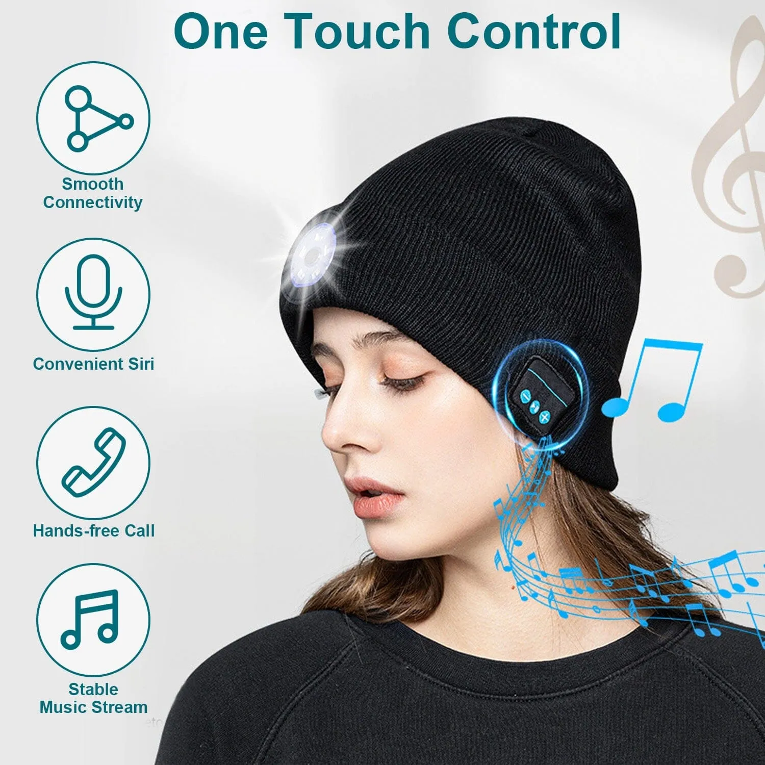 5.0 Wireless Beanie Hat with 3 Lighting Modes