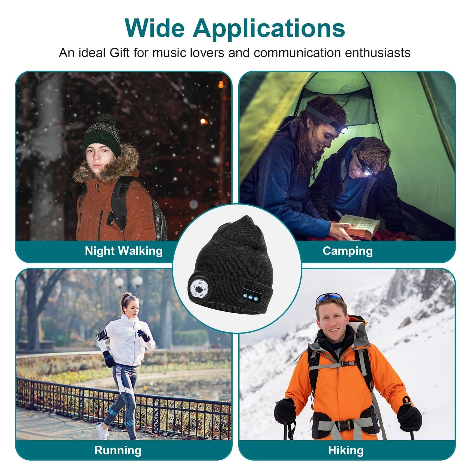 5.0 Wireless Beanie Hat with 3 Lighting Modes