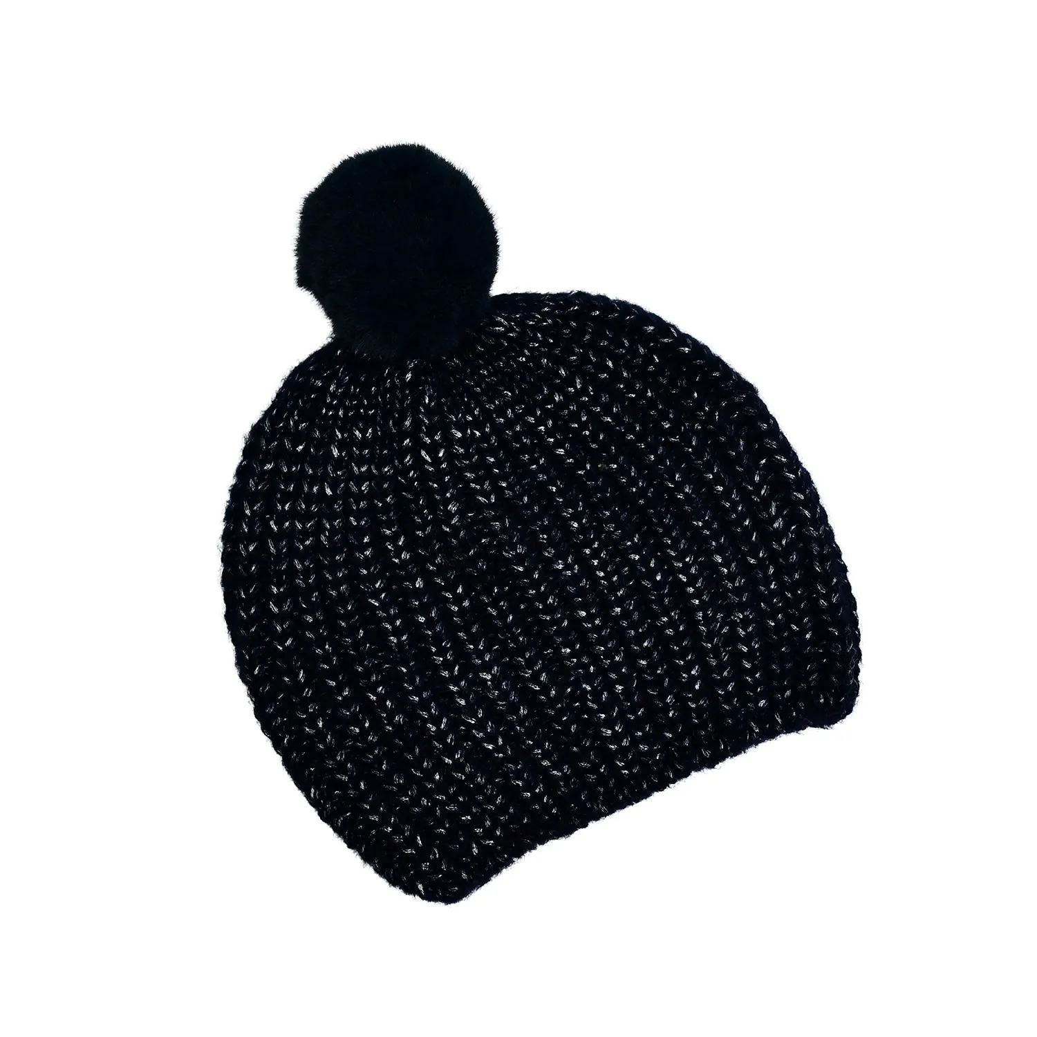 6344 Men's and Women's Skull Slouchy Winter Woolen Knitted Black Inside Fur Beanie Cap.