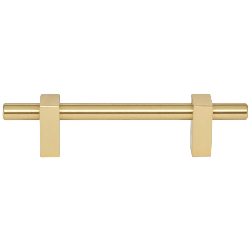 96 mm Center-to-Center Brushed Gold Larkin Cabinet Bar Pull #478-96BG