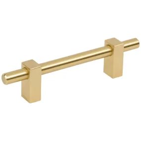 96 mm Center-to-Center Brushed Gold Larkin Cabinet Bar Pull #478-96BG