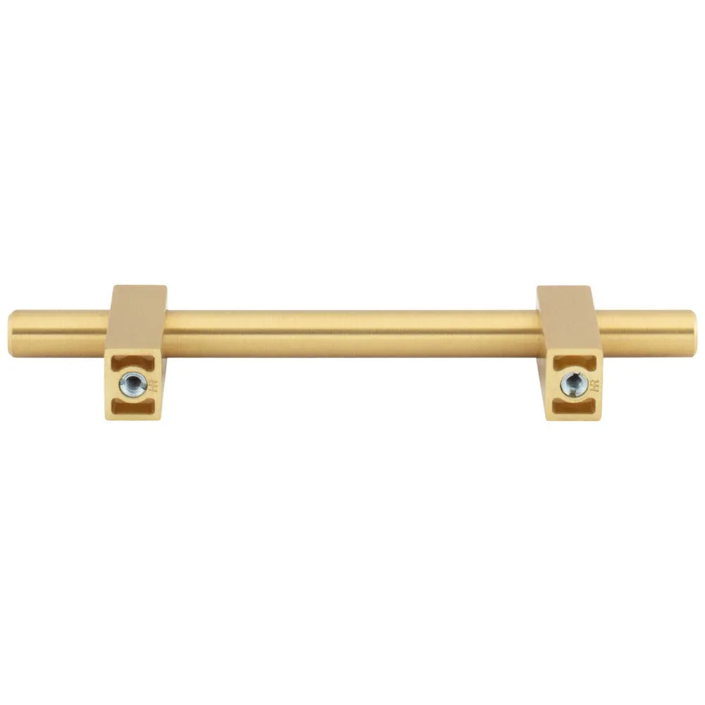 96 mm Center-to-Center Brushed Gold Larkin Cabinet Bar Pull #478-96BG