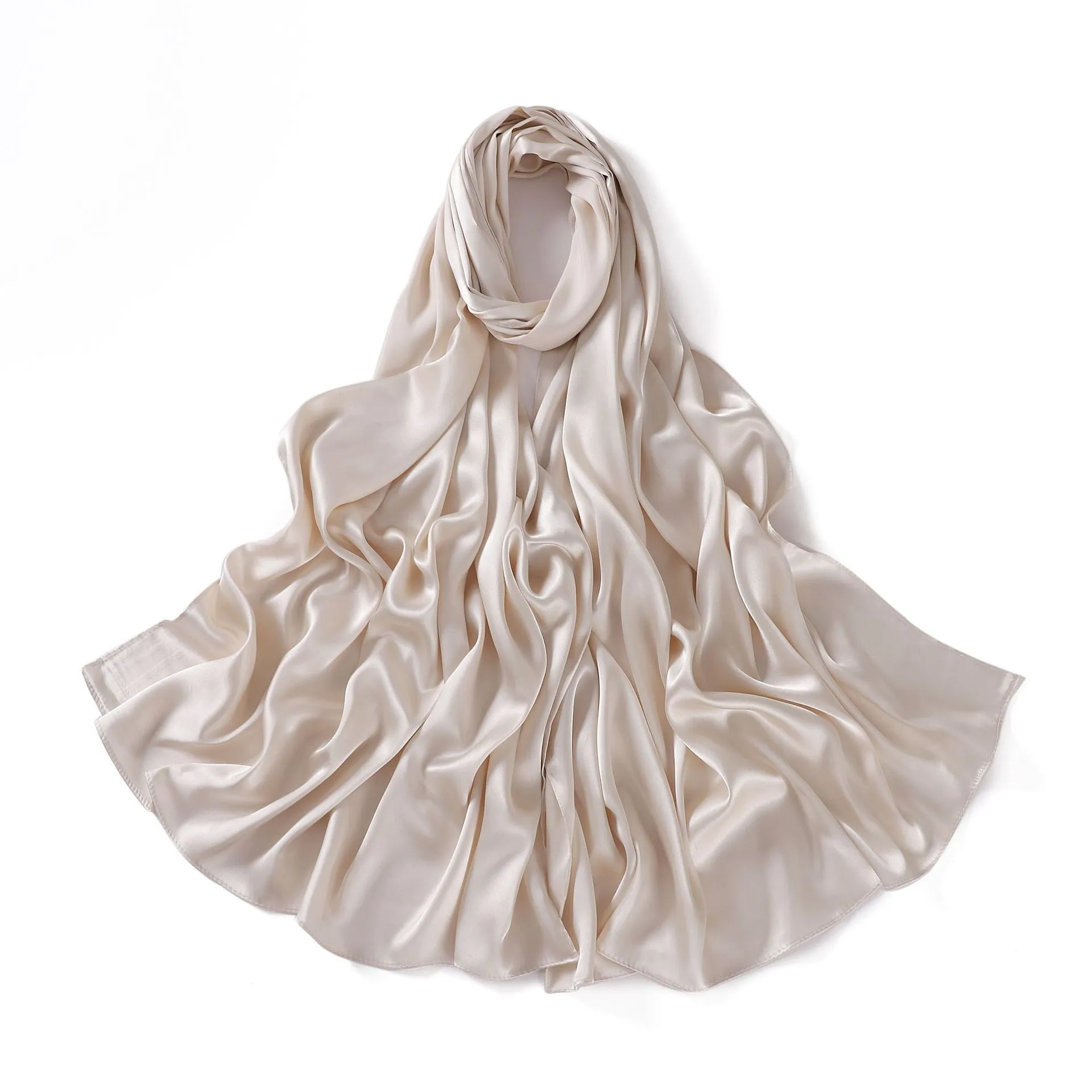 A37  Color Ding imitation silk light satin long scarf solid color scarf shawl scarf multi-purpose silk scarf