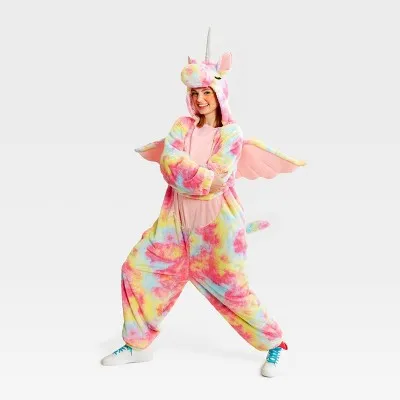 Adult Halloween Costume Jumpsuit Unicorn S - Hyde & EEK! Boutique: Zippered, Ribbed Cuffs, Hooded