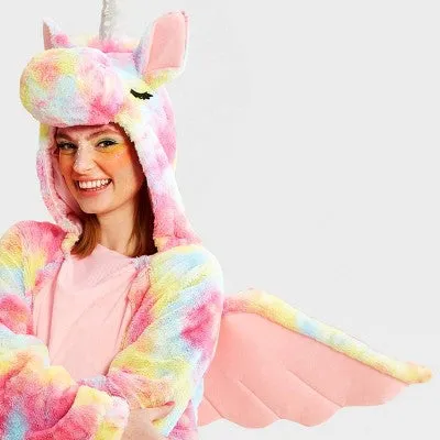 Adult Halloween Costume Jumpsuit Unicorn S - Hyde & EEK! Boutique: Zippered, Ribbed Cuffs, Hooded