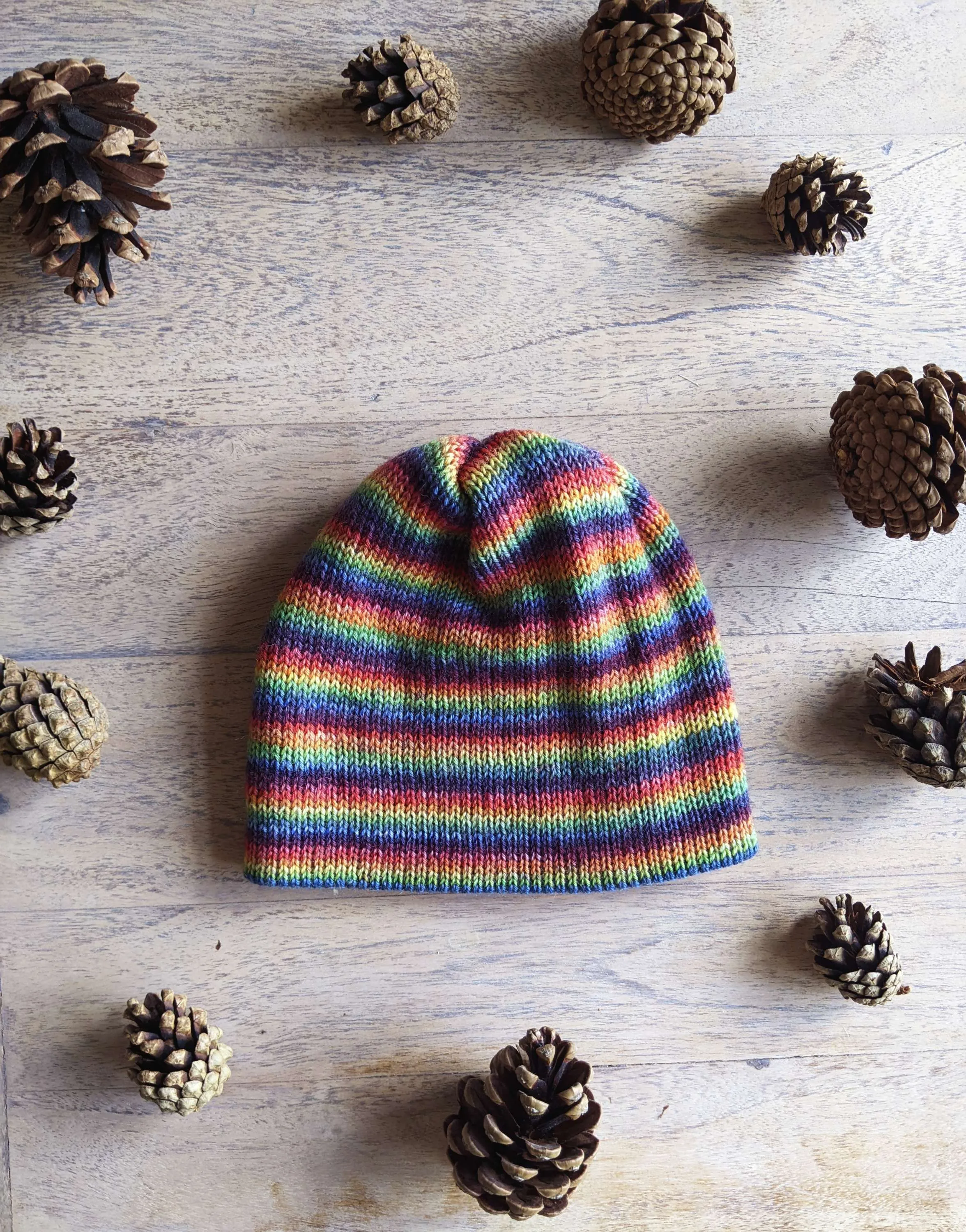 Adults 70s Rainbow Beanie