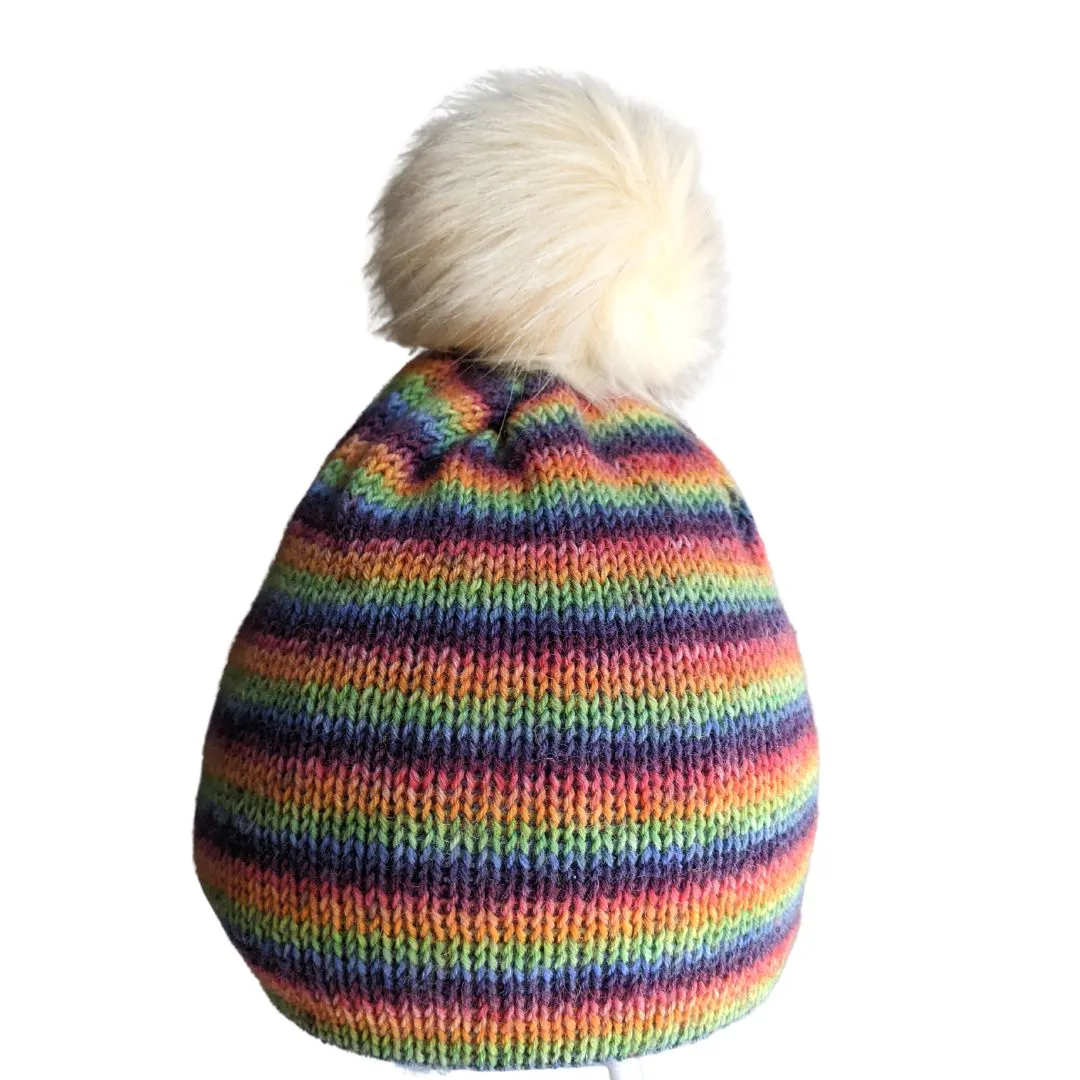 Adults 70s Rainbow Beanie