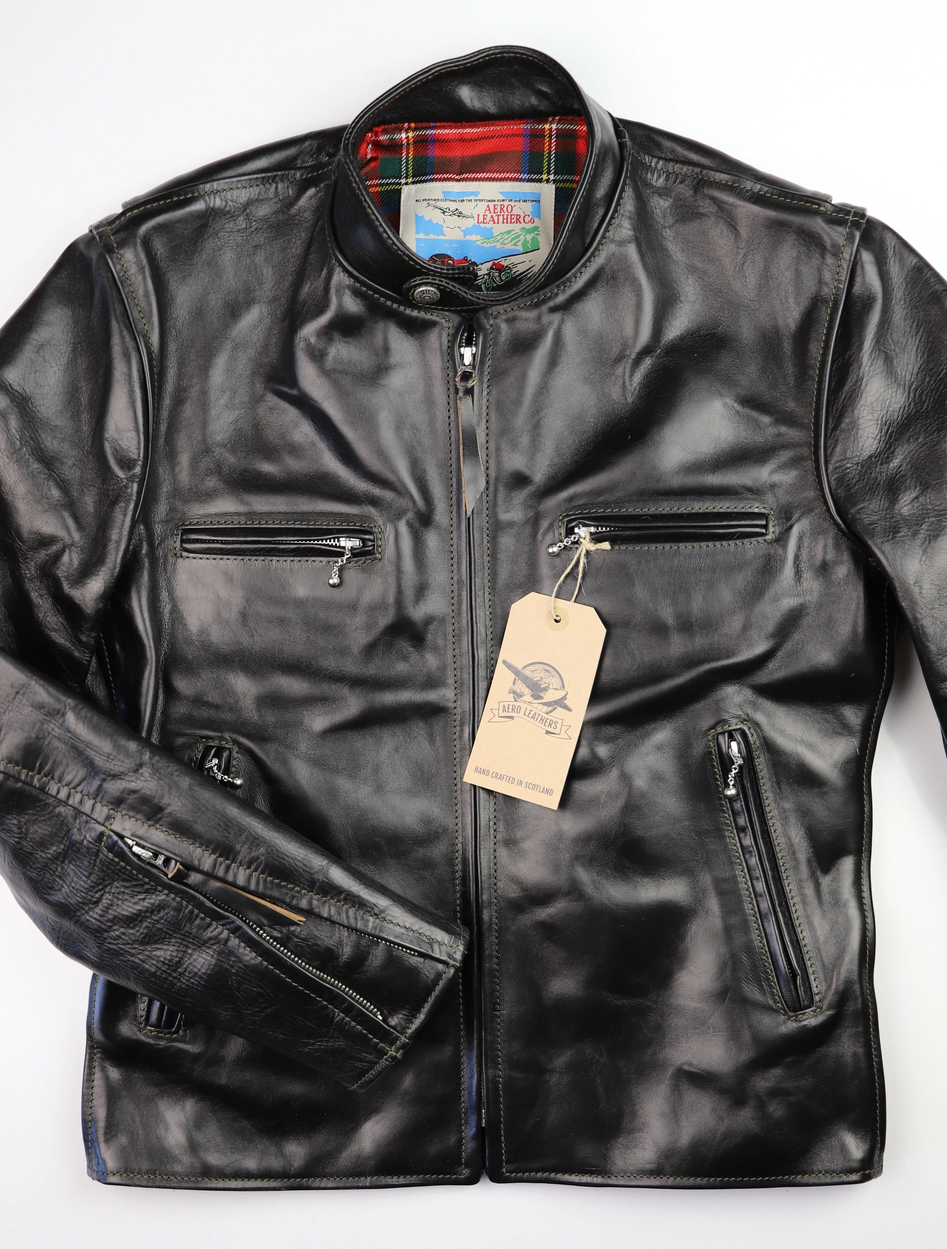 Aero Cafe' Racer, size 38, Black Chromexcel FQHH Horsehide