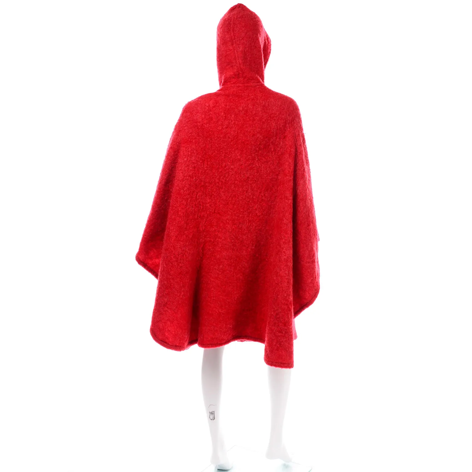 Anne Klein for Robinson & Golluber Vintage Red Mohair Blend Cape