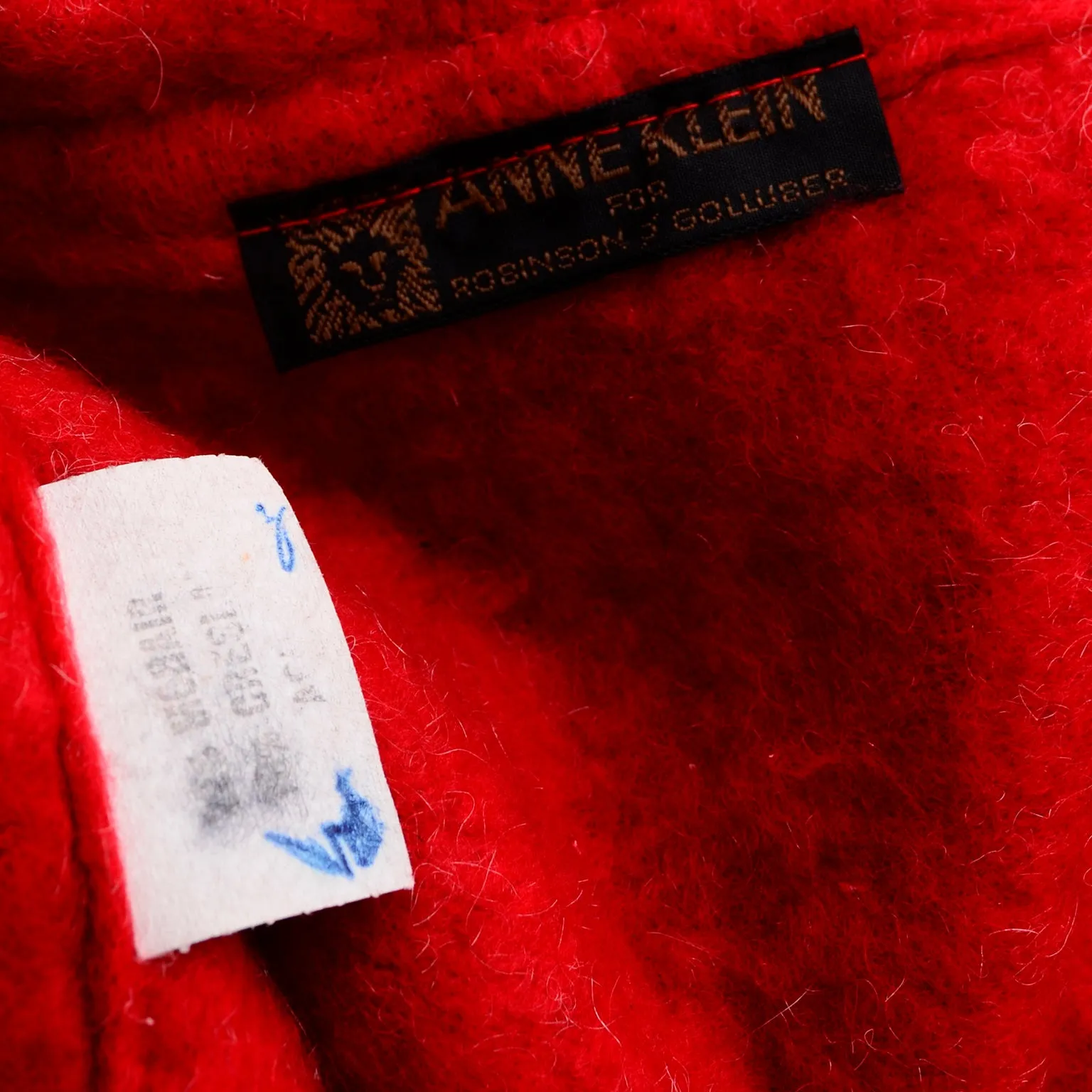 Anne Klein for Robinson & Golluber Vintage Red Mohair Blend Cape