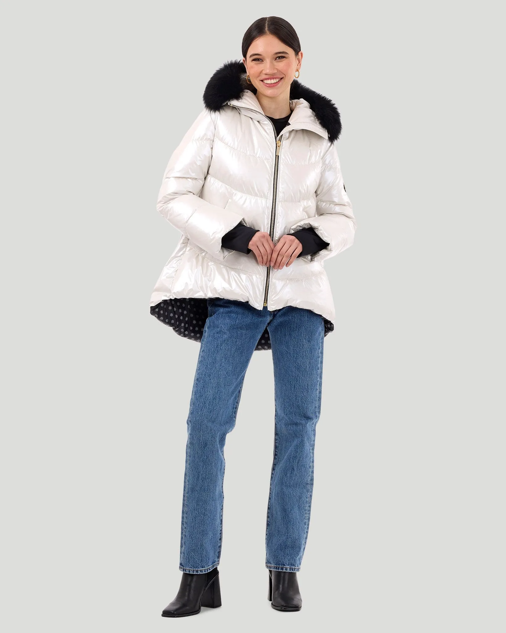 Après-Ski Jacket with Detachable Toscana Shearling Lamb Hood Trim