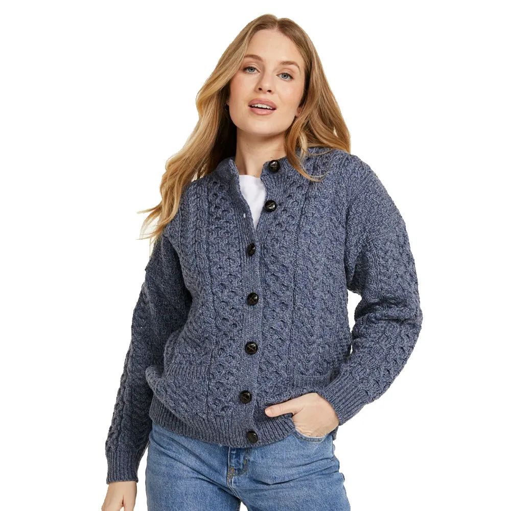 Aran Lumber Cardigan: Denim