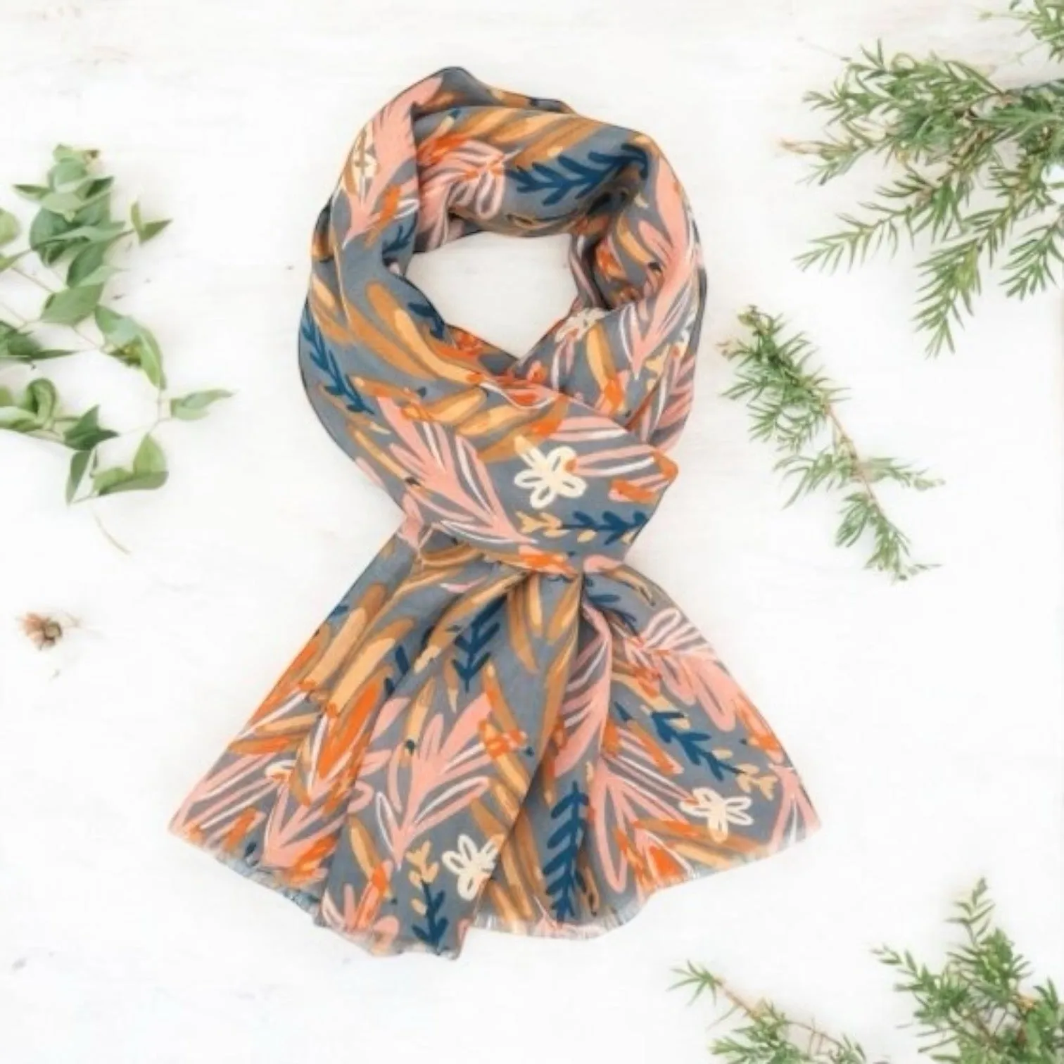 Autumn Leaf Print Scarf