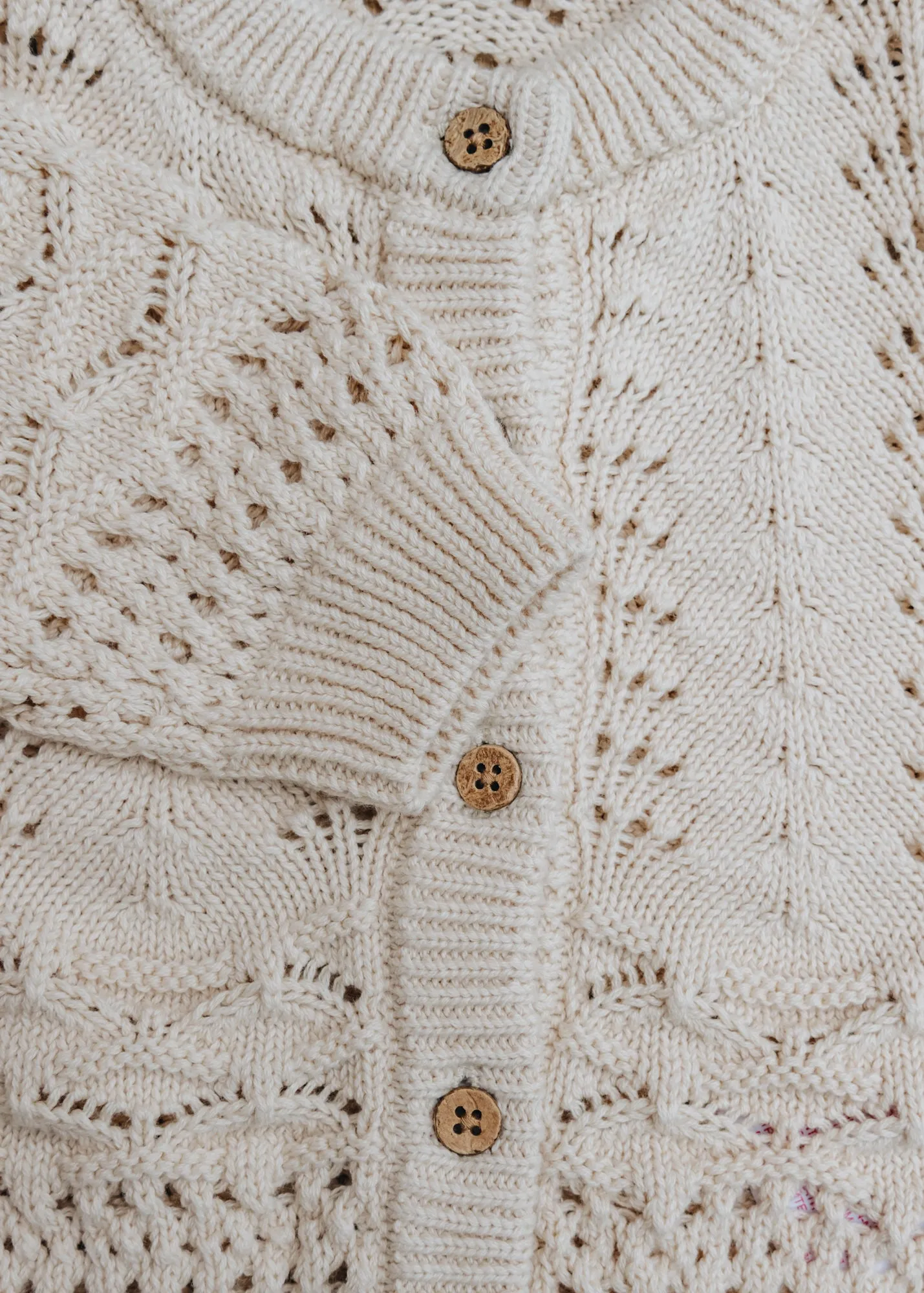 Babies' Knitted Cardigan in Bleached Sand