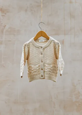 Babies' Knitted Cardigan in Bleached Sand