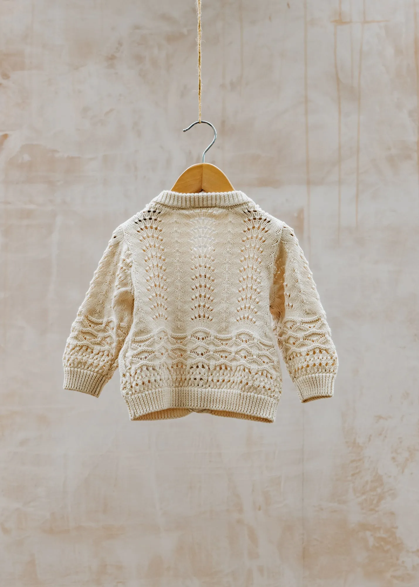 Babies' Knitted Cardigan in Bleached Sand