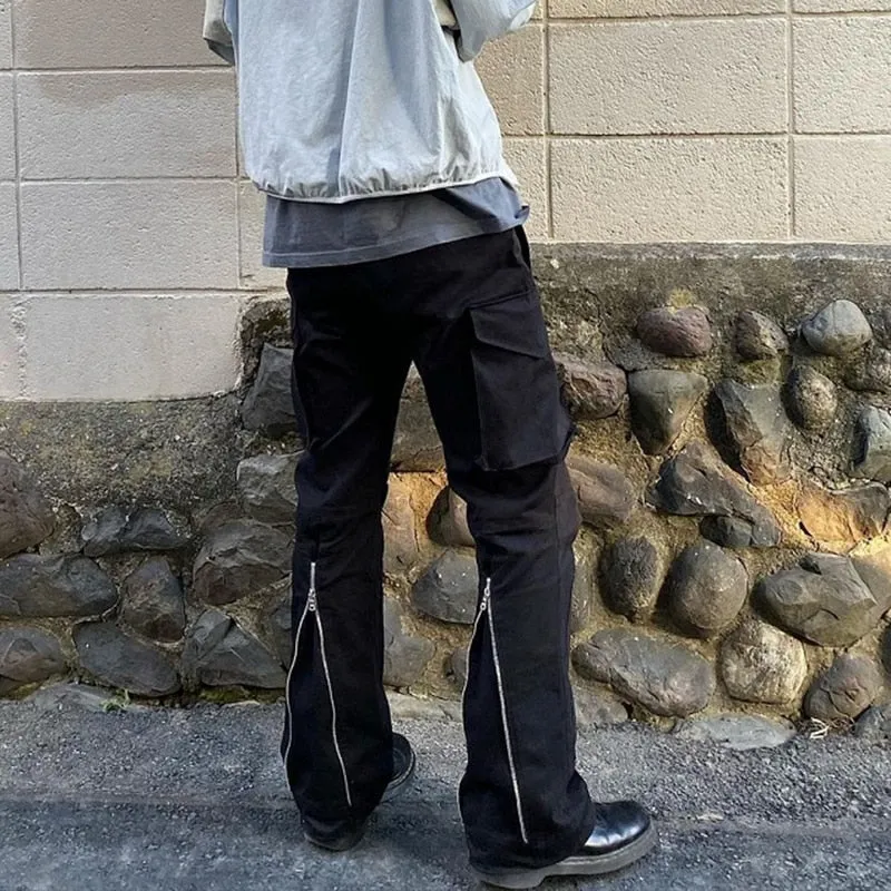 Back Zipper Pockets Retro Pants