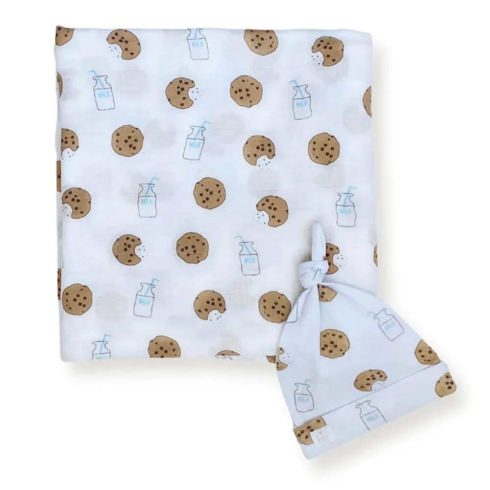 Bamboo Muslin Swaddle Blanket & Topknot Set - Baby Ballers