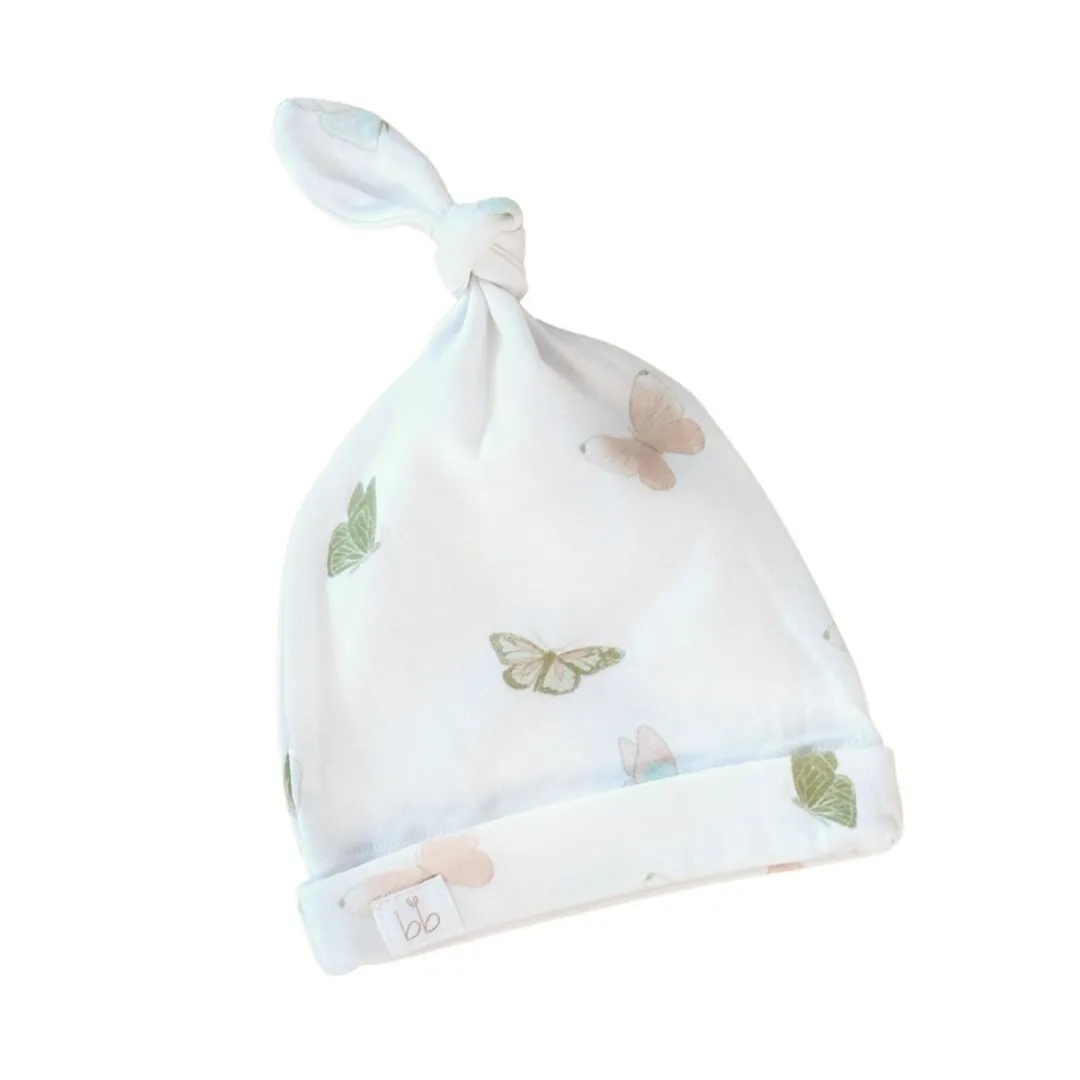 Bamboo Muslin Swaddle Blanket & Topknot Set - Busy Bees