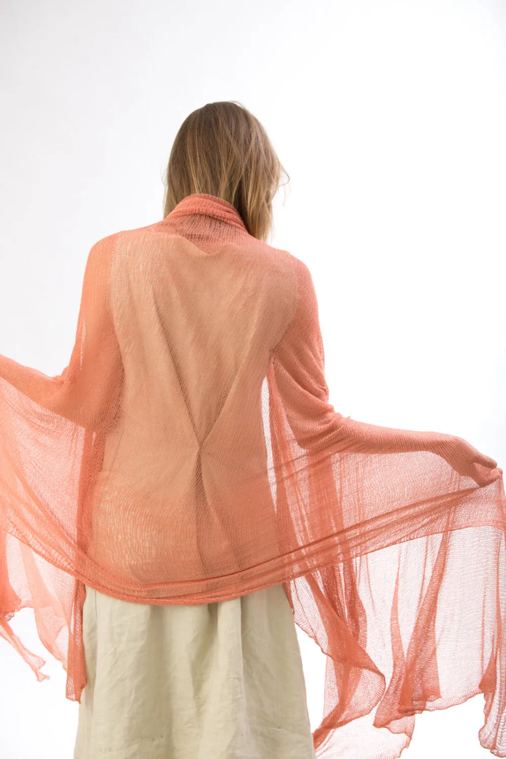 Big Bamboo Air Shawl - Coral pink