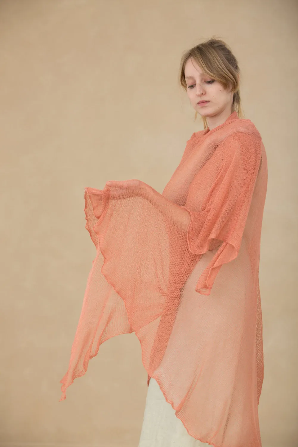 Big Bamboo Air Shawl - Coral pink