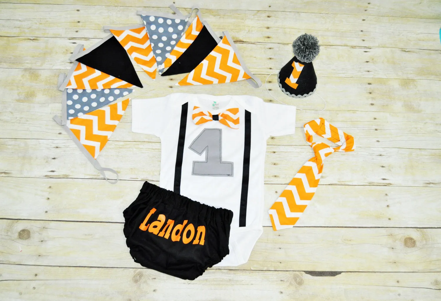 Biker cake smash outfit, personalized biker boys birthday outfit,orange black and gray cake smash set, halloween cake smash outfit