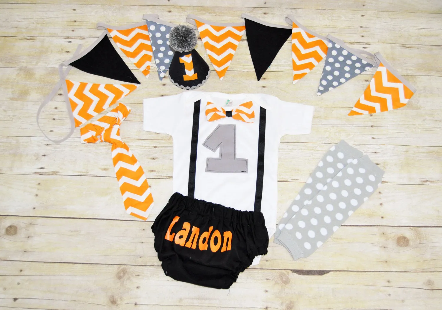 Biker cake smash outfit, personalized biker boys birthday outfit,orange black and gray cake smash set, halloween cake smash outfit