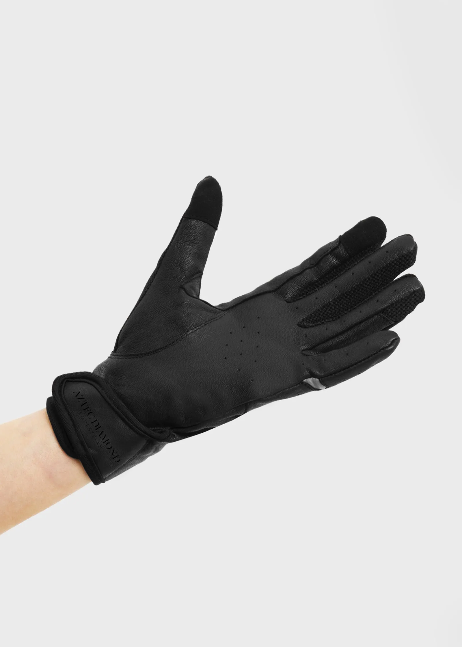 Black Leather Riding Gloves