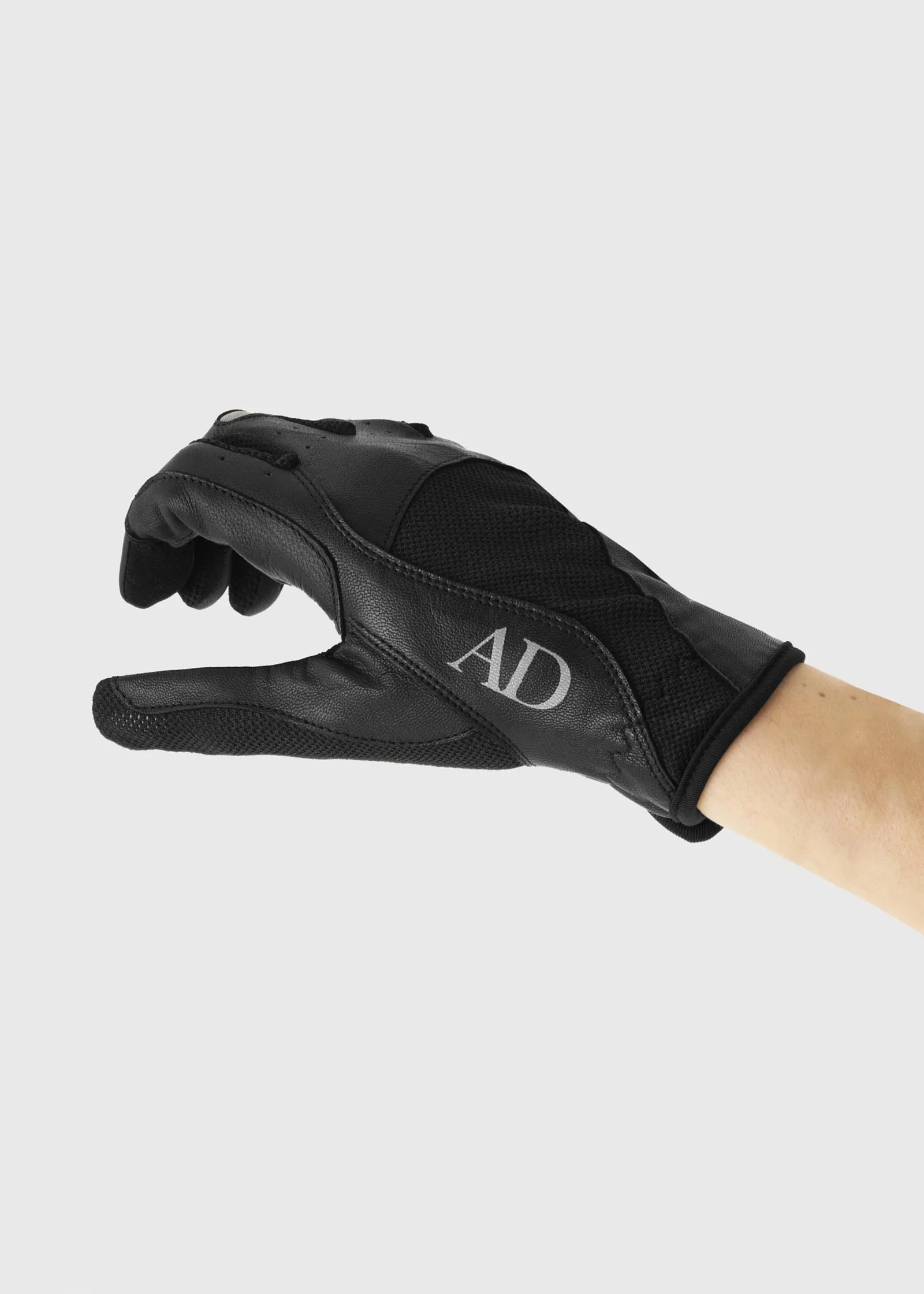 Black Leather Riding Gloves