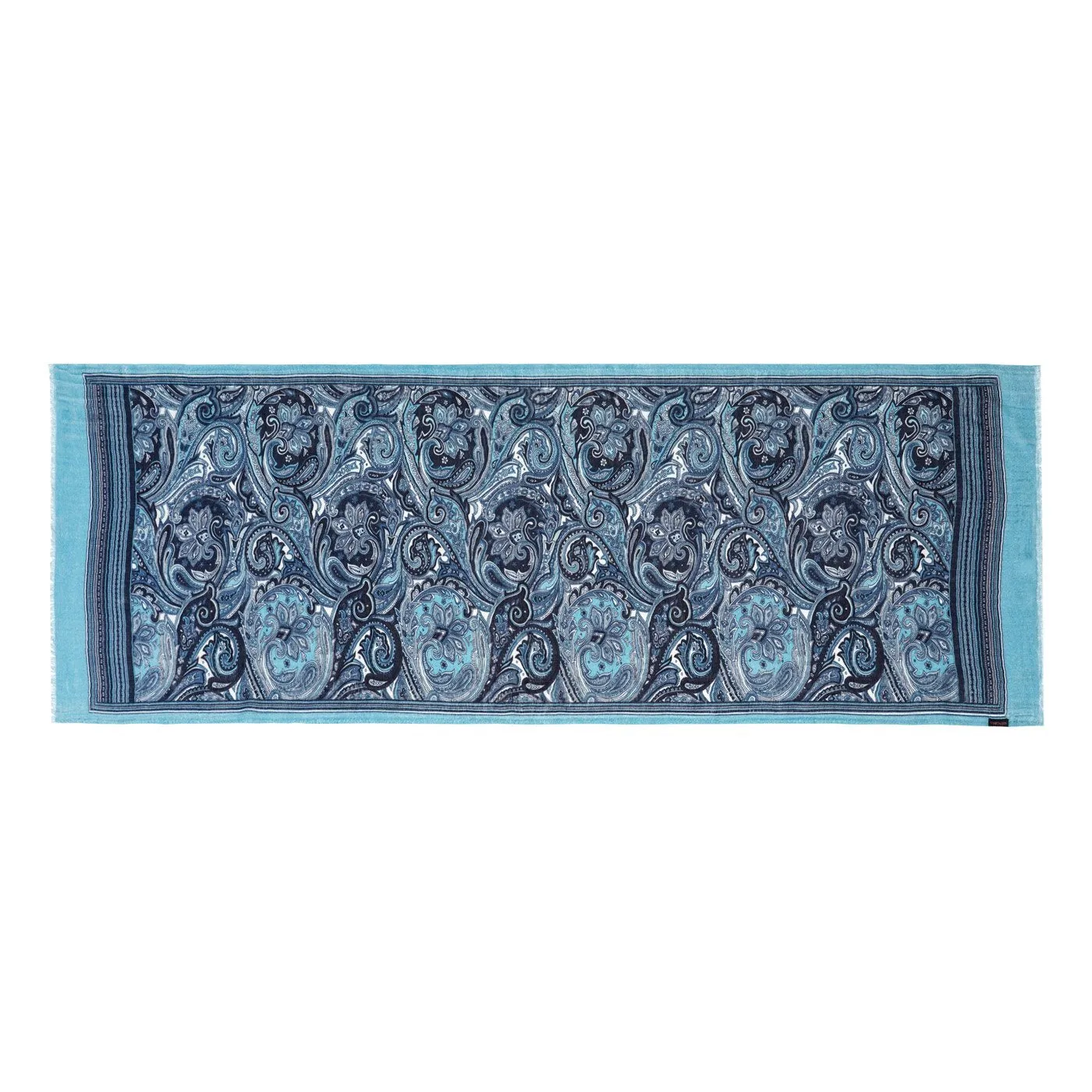 Blue Printed Woolen Muffler