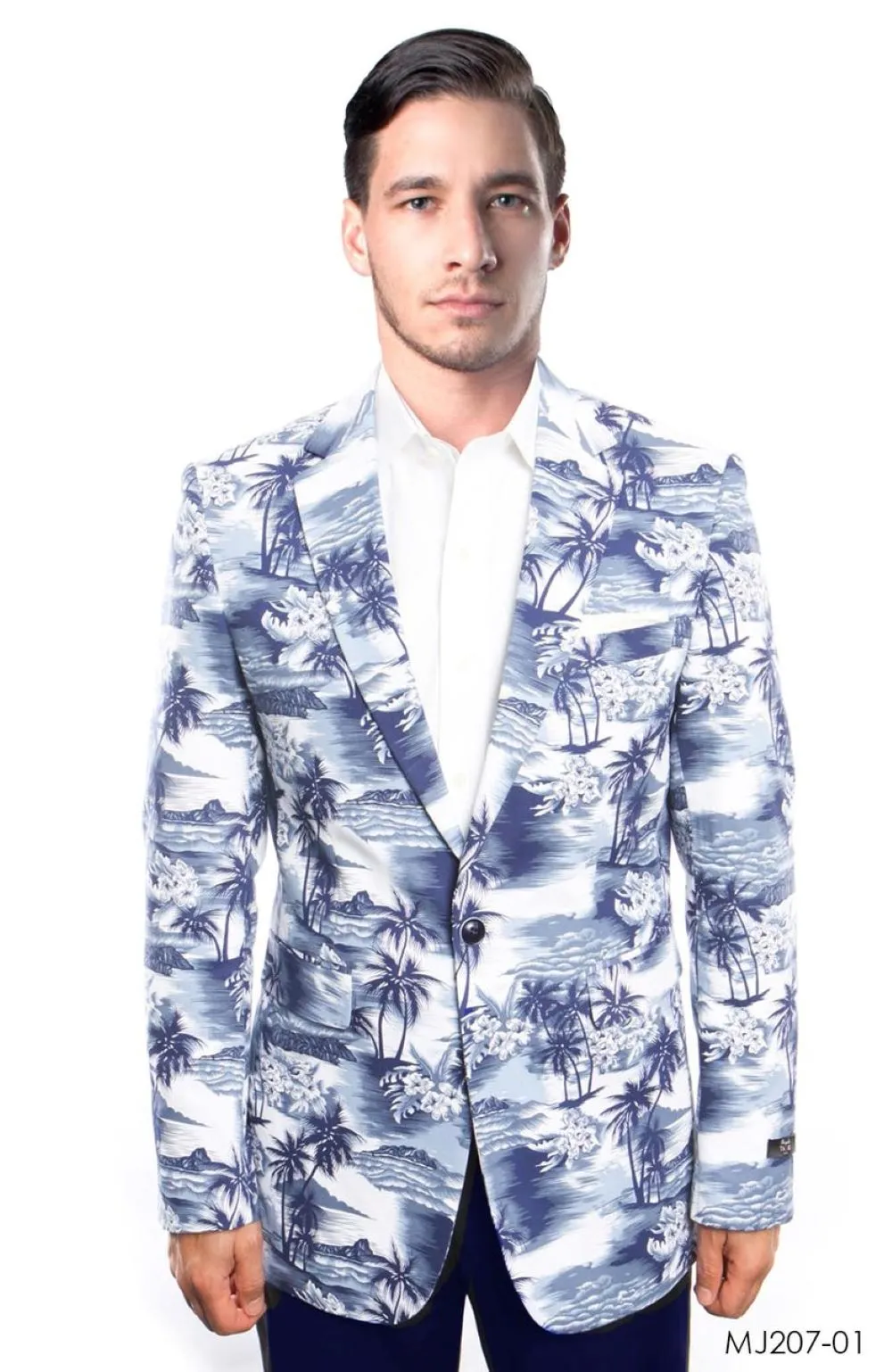 Blue Tropical Print Tazzio Fashion Blazer / Jacket