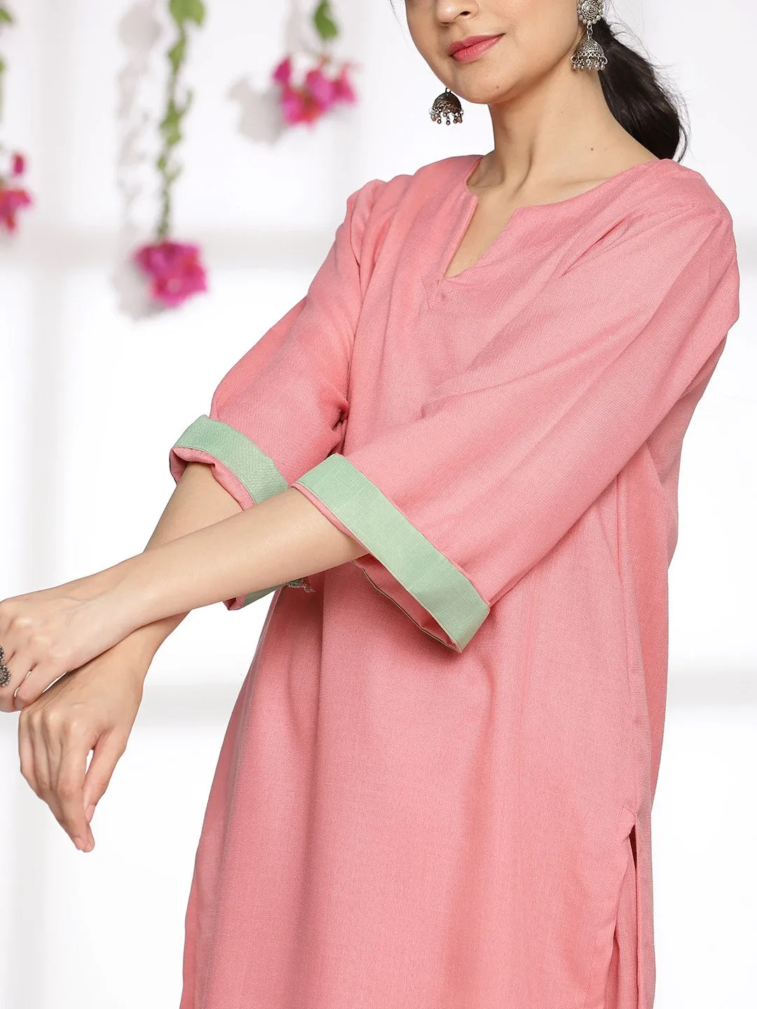 Blush CottonSlub LongKurta