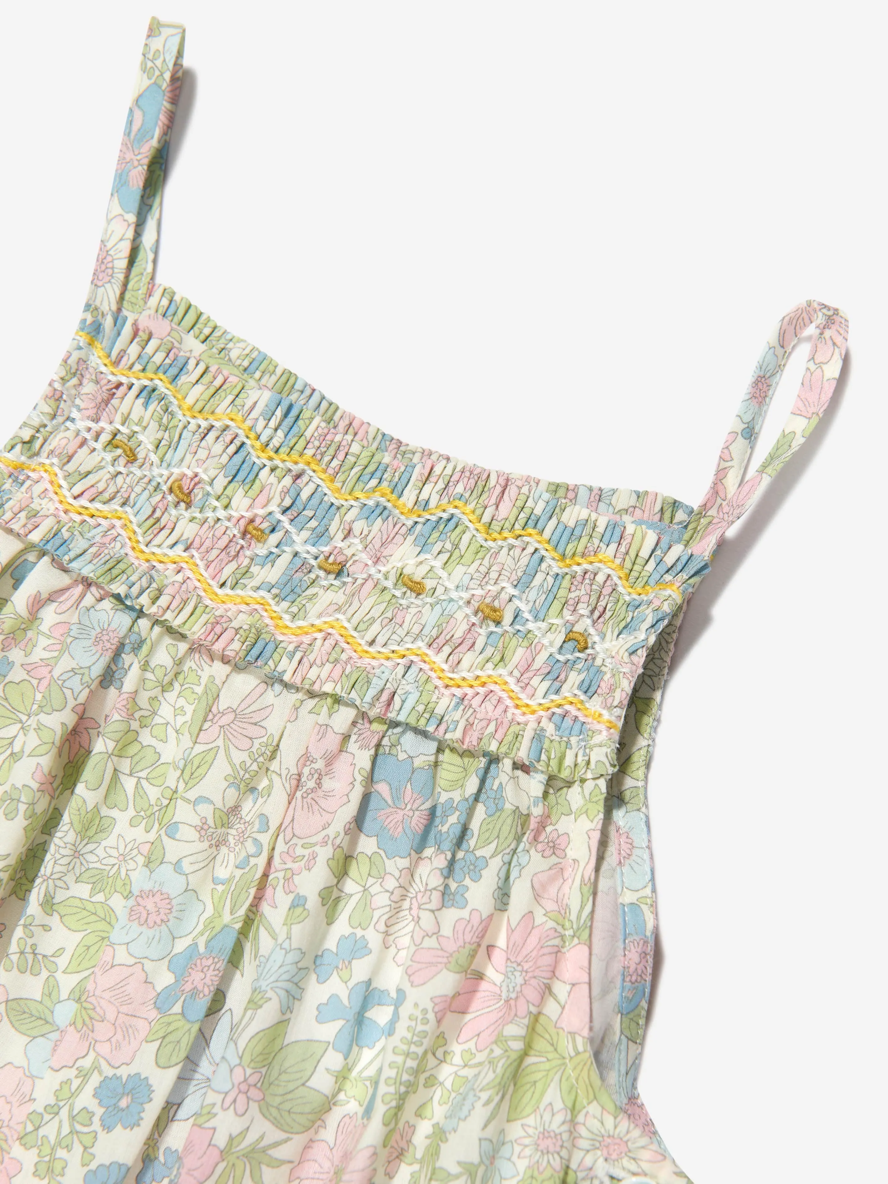 Bonpoint Baby Girls Smocked Lilisy Jumpsuit in Multicolour