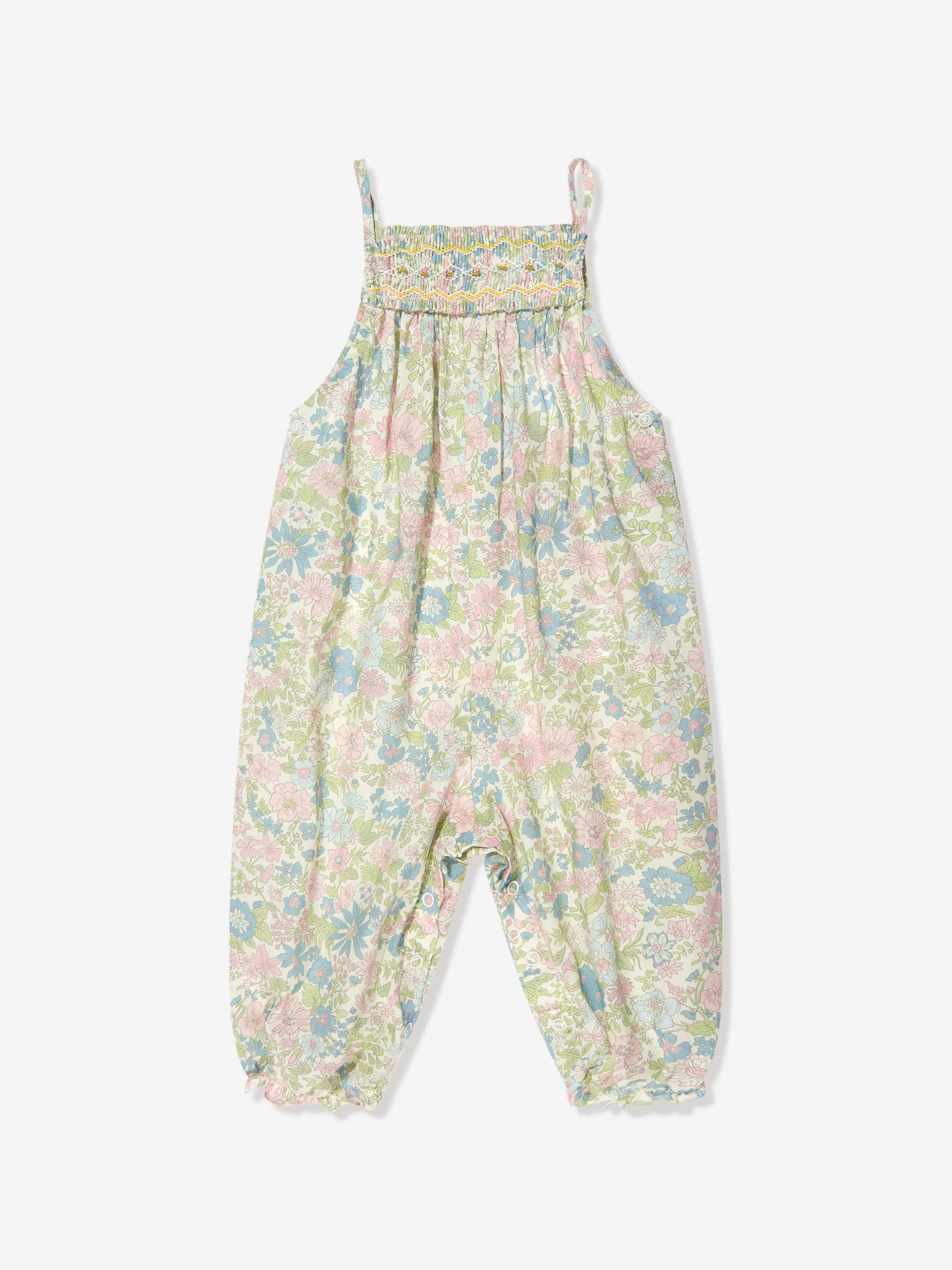 Bonpoint Baby Girls Smocked Lilisy Jumpsuit in Multicolour