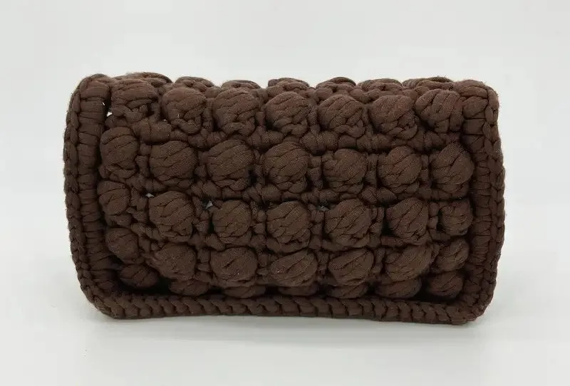 Bottega Veneta Brownie Classic Brown Crochet Flap Bag