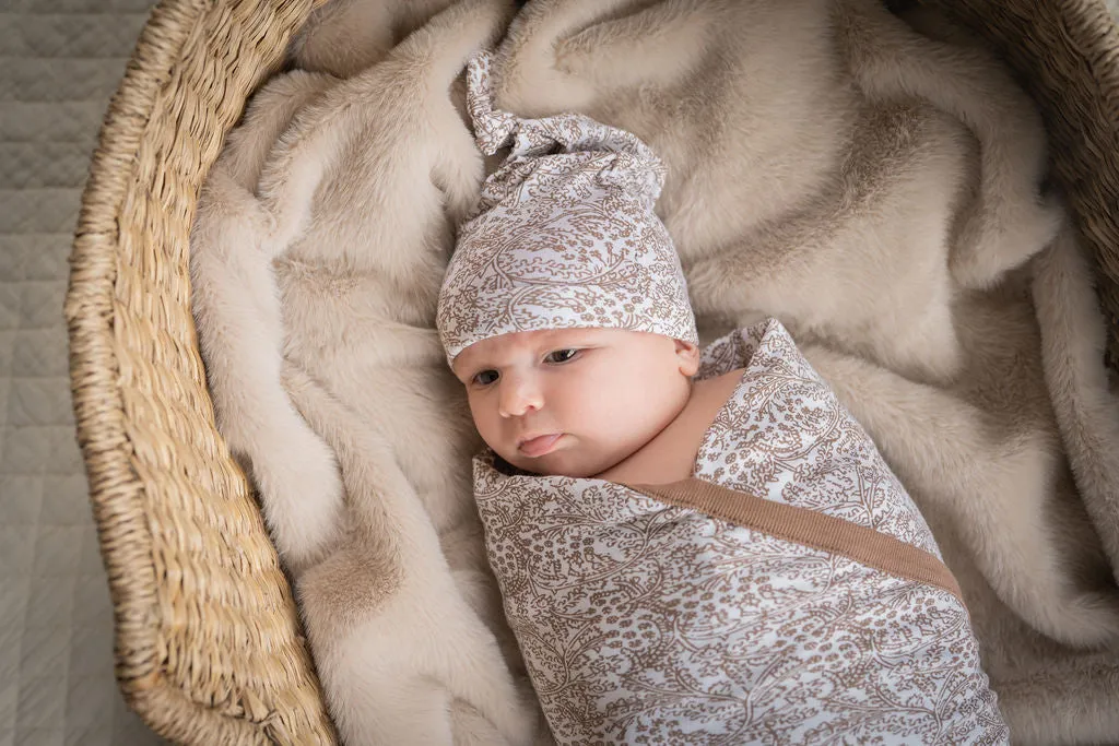 Brooklyn Swaddle Blanket & Newborn Hat Set