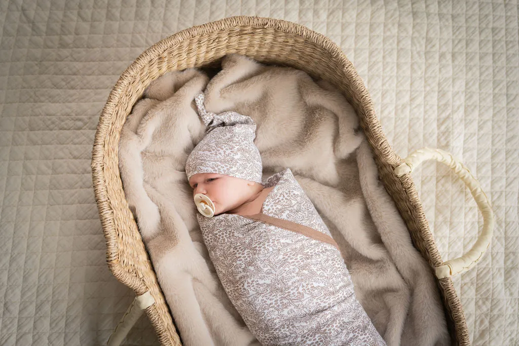 Brooklyn Swaddle Blanket & Newborn Hat Set