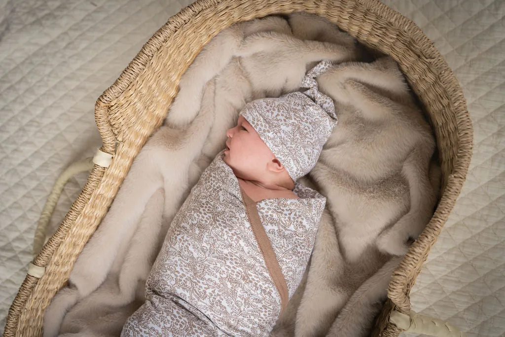 Brooklyn Swaddle Blanket & Newborn Hat Set