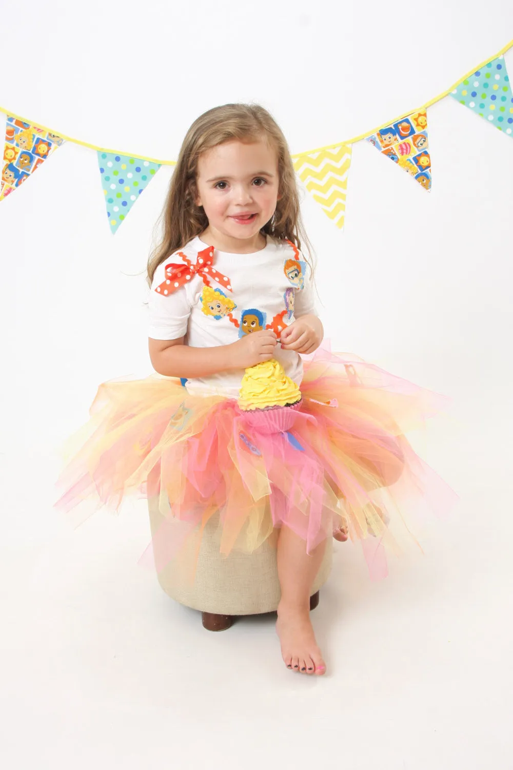 Bubble Guppies tutu outfit. Bubble Guppies Cake Smash. Shirt and Bubble Guppies tutu skirt. Girl Birthday Outfit, Birthday outfit