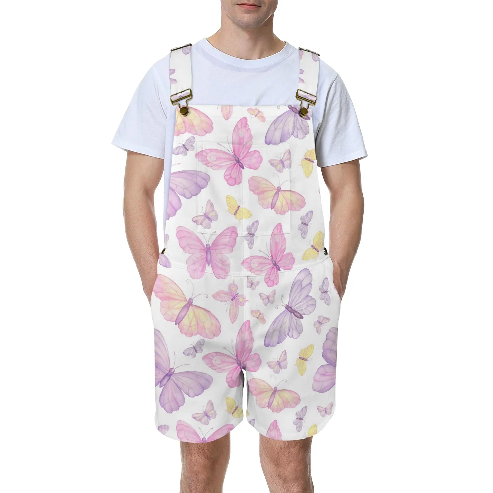 Butterfly Fields Unisex Shorts Suspender Jumpsuit