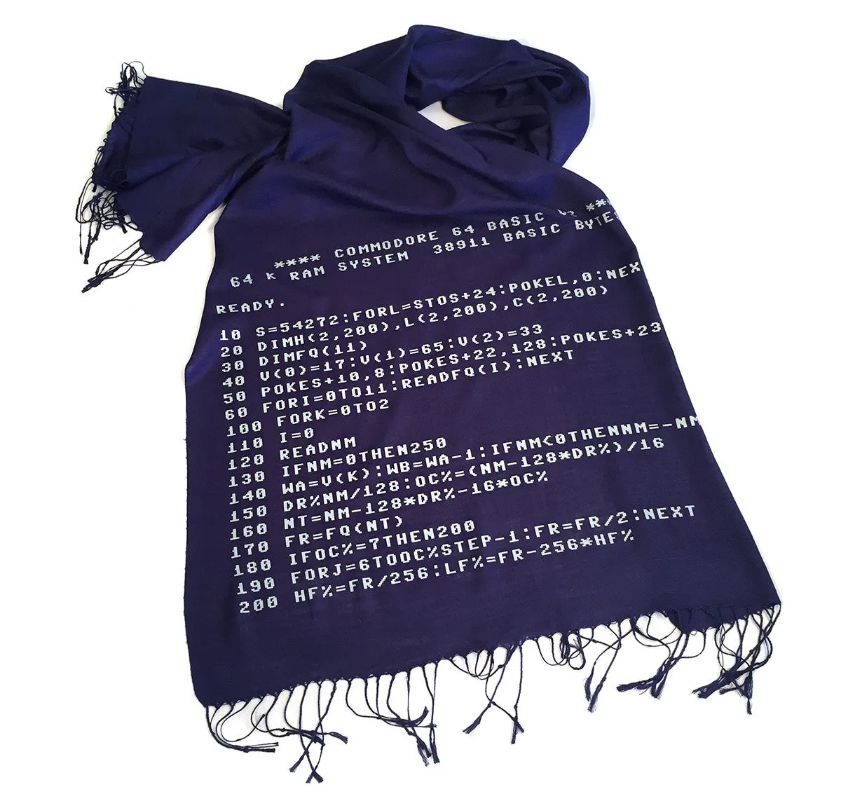 c64 Scarf. Commodore BASIC Code pashmina.