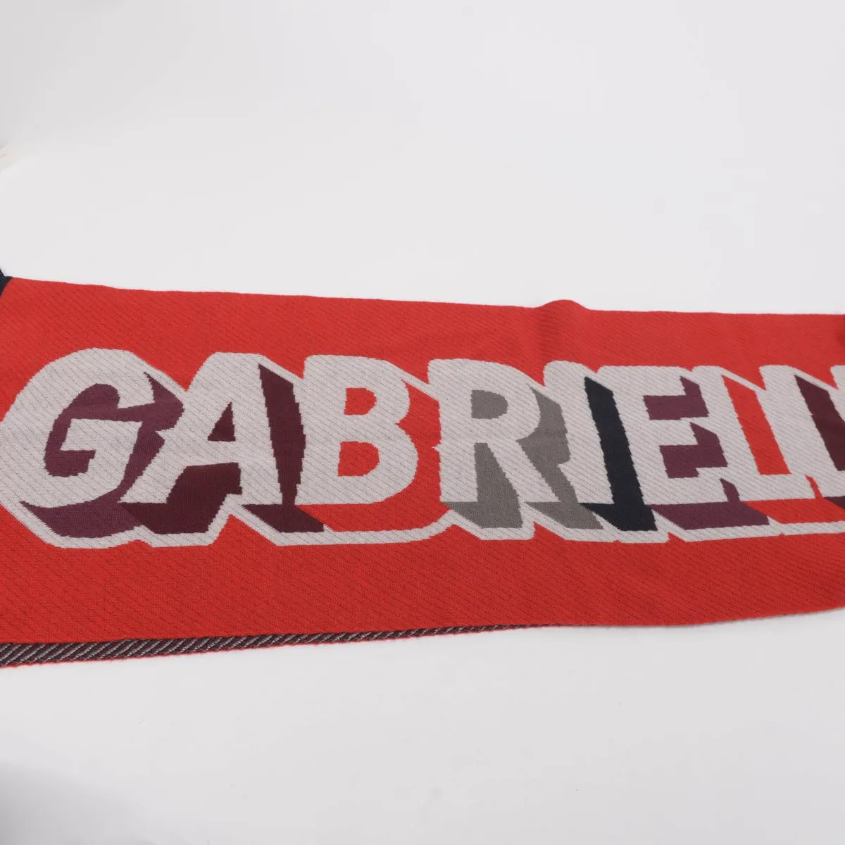 Chanel Red Cashmere "Gabrielle Coco" Fringed Scarf